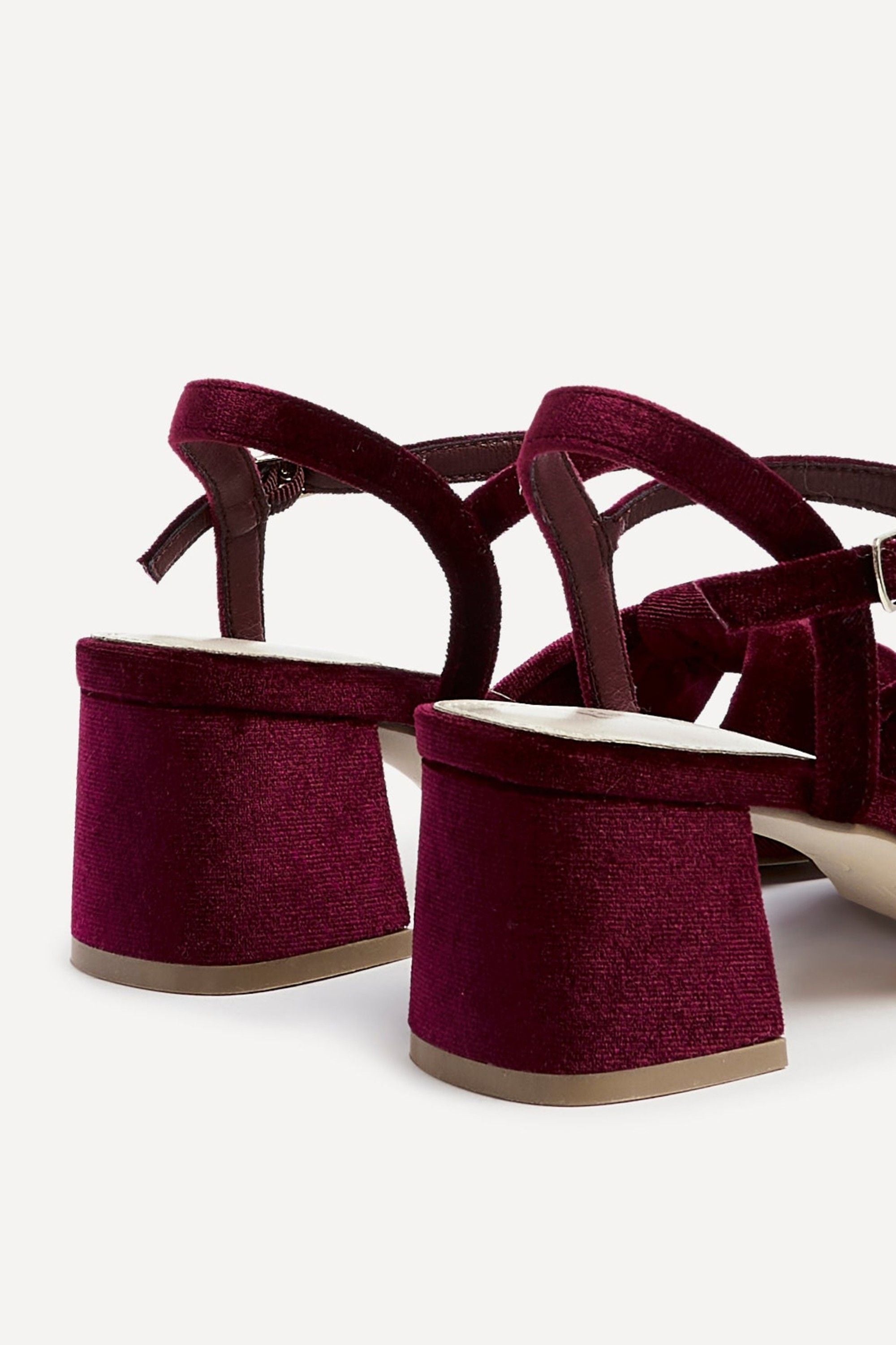 Linzi Charlotte Burgundy Velvet Block Heeled Sandal image 5