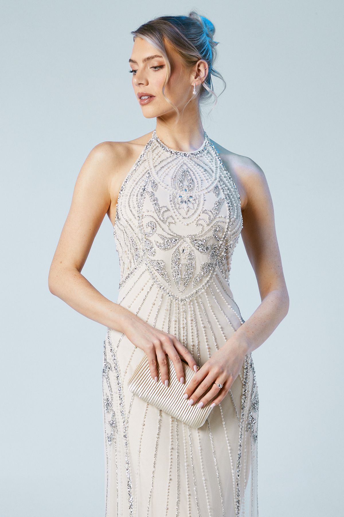 Coast Coast Honoured Sculpting Halterneck Embellished Wedding Dress Ivory image 5