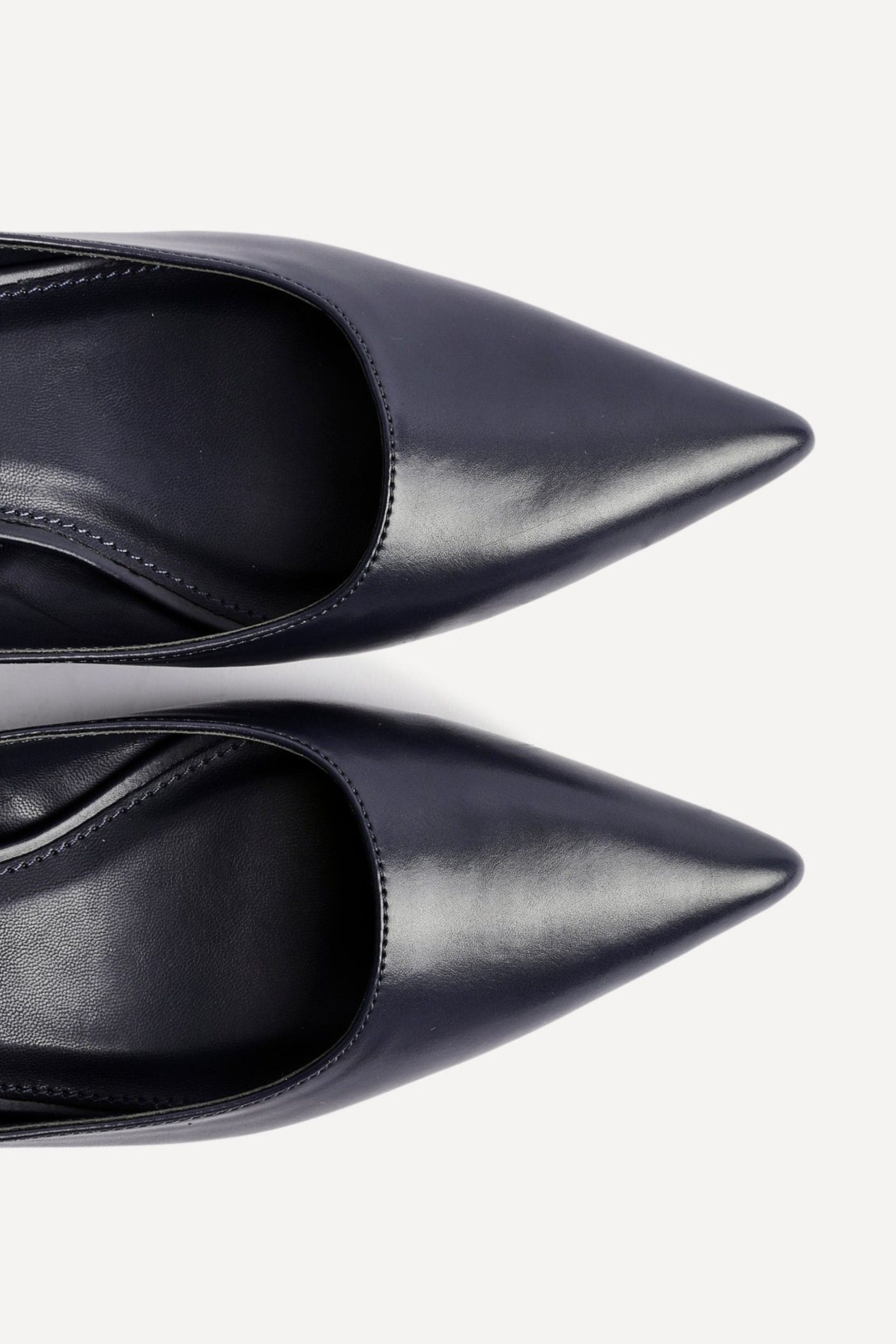 Linzi Elvira Navy Faux Leather Slingback Kitten Court Heels image 5