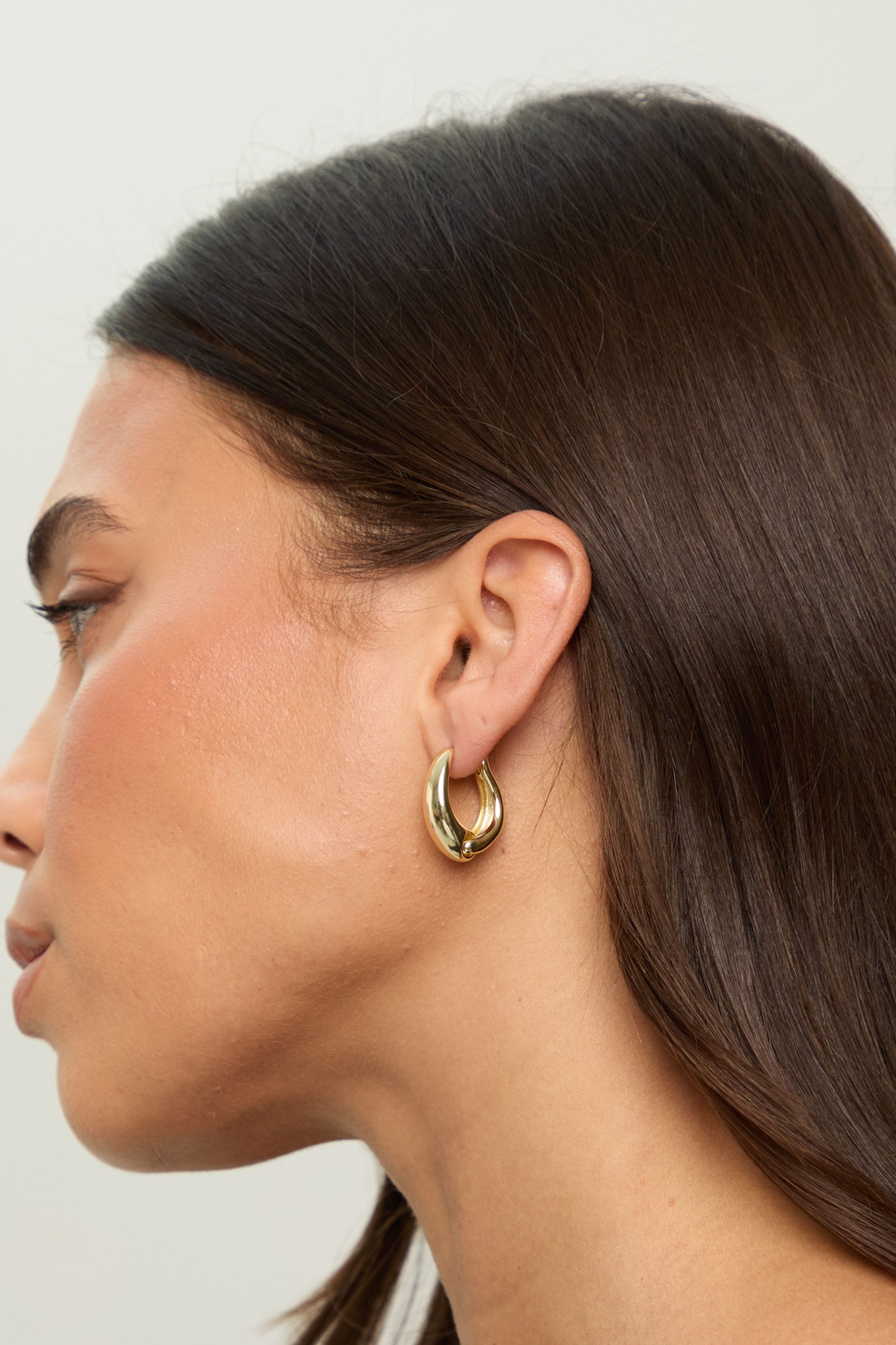 Jon Richard Gold Plated Polished Hoop Earrings image 3