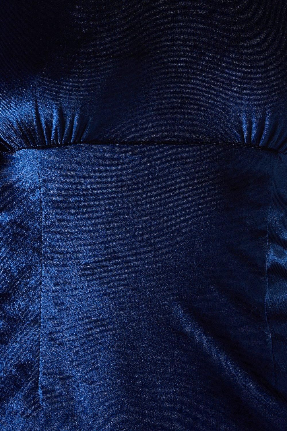 Coast Angel Sleeve Tie Back Velvet Bridesmaid Maxi Dress Navy image 5