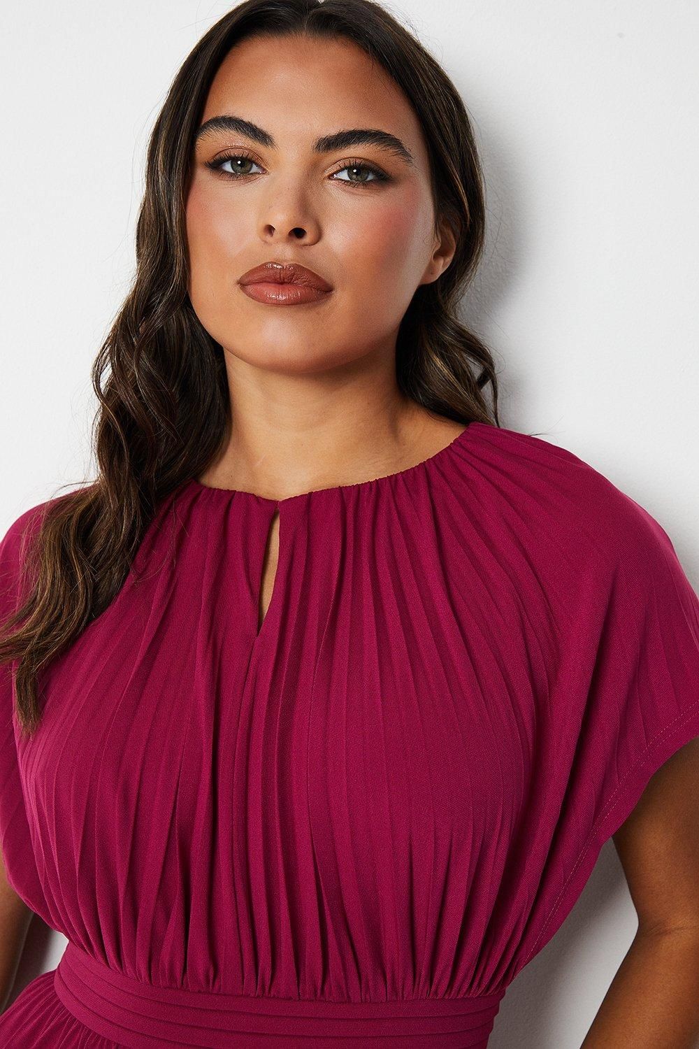 Coast Slink Jersey Pleated Jumpsuit Berry image 4