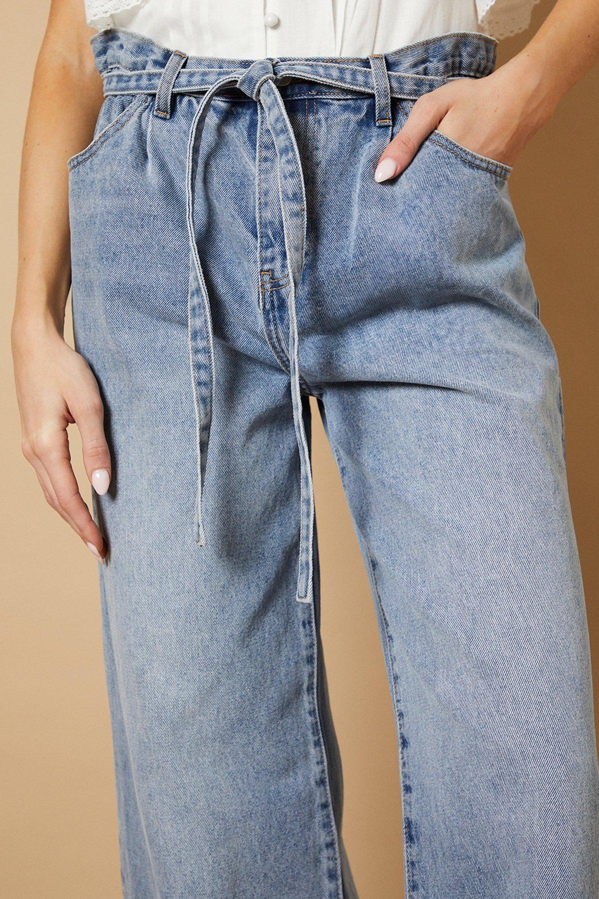 Oasis Denim Wide Leg Jean With Self Tie Light Wash image 5
