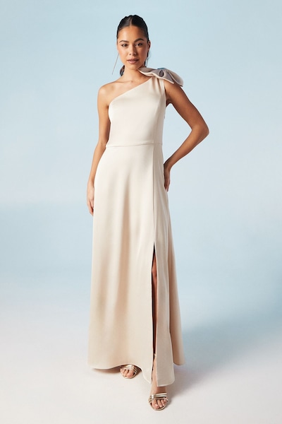 Coast Bow One Shoulder A Line Skirt Bridesmaid Dress Champagne