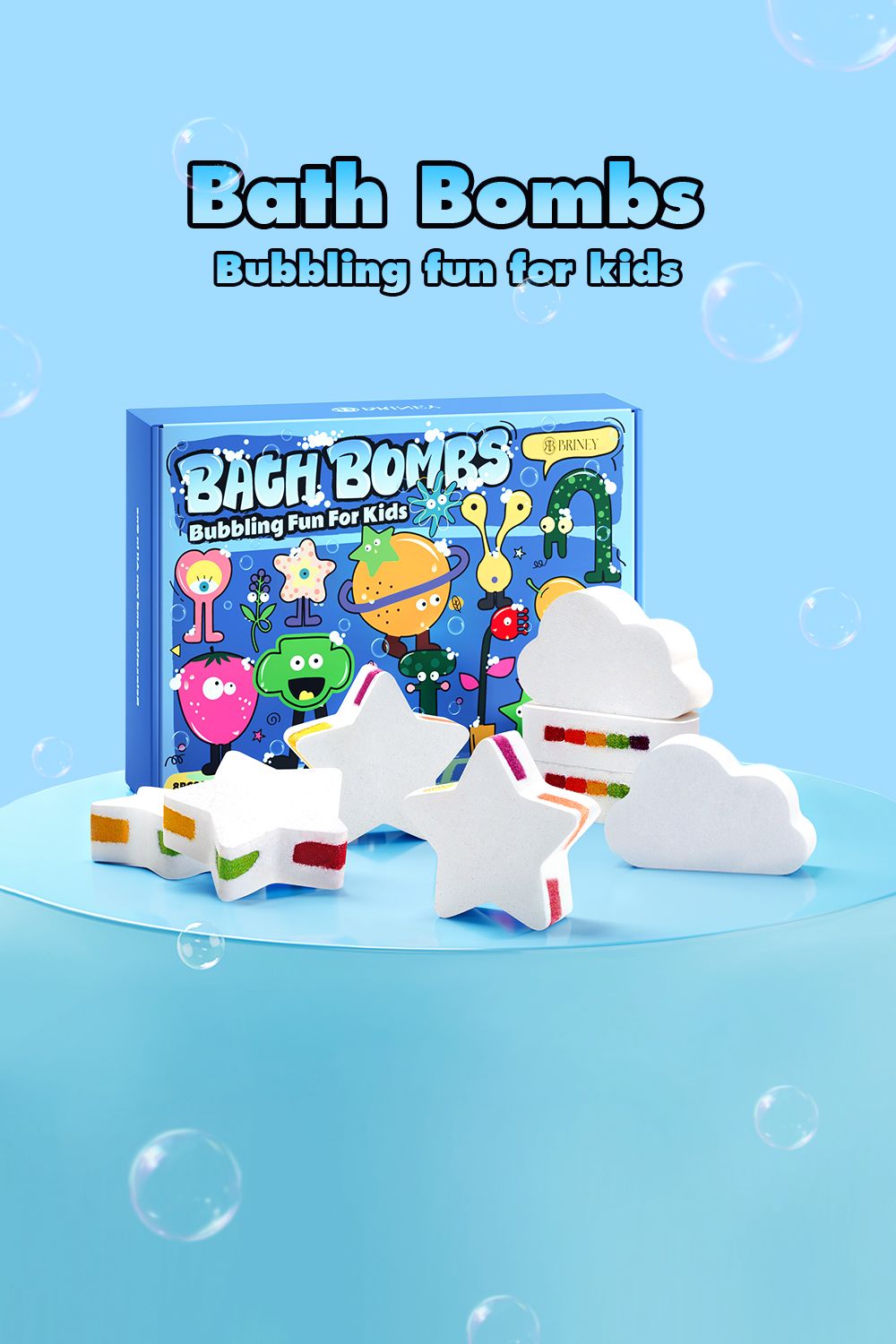 Living and Home 8Pcs Star Cloud Rainbow Bath Bomb Set image 2