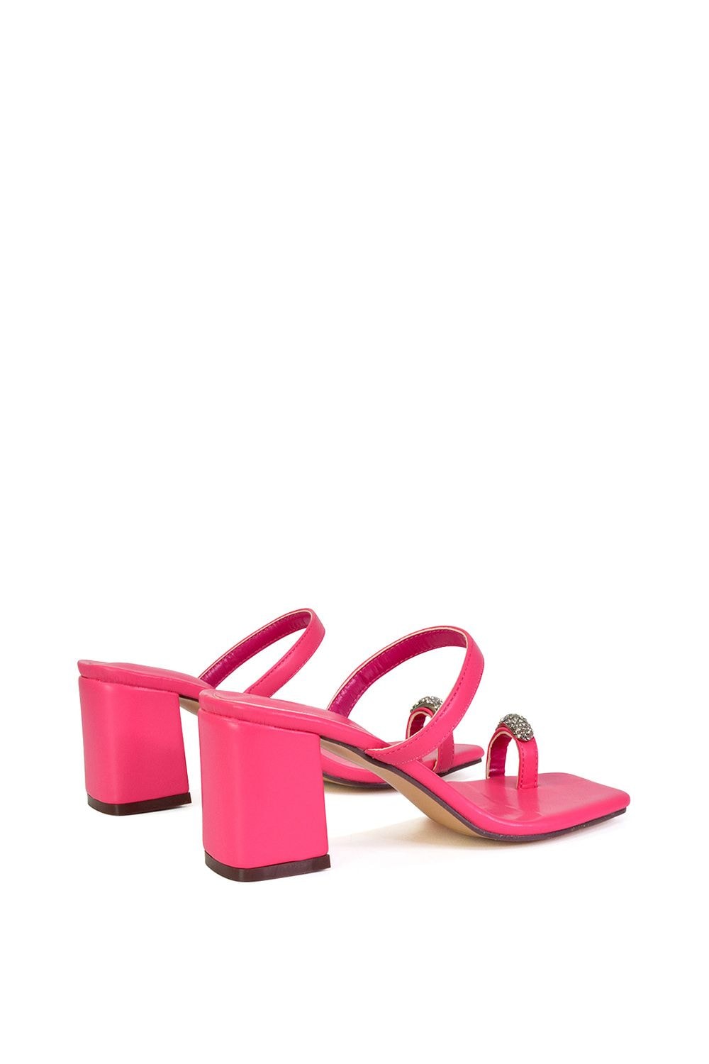 XY London 'Daiquiri' Double Strap Square Toe Ring Block Heel Sandals image 4