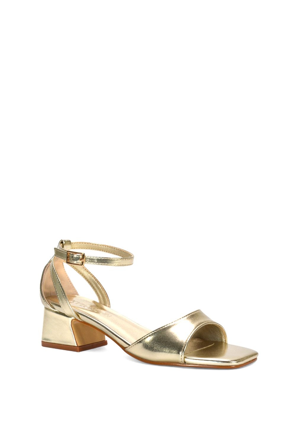 XY London 'Hayley' Strappy Block Low Heel Sandals With Cut Out image 2