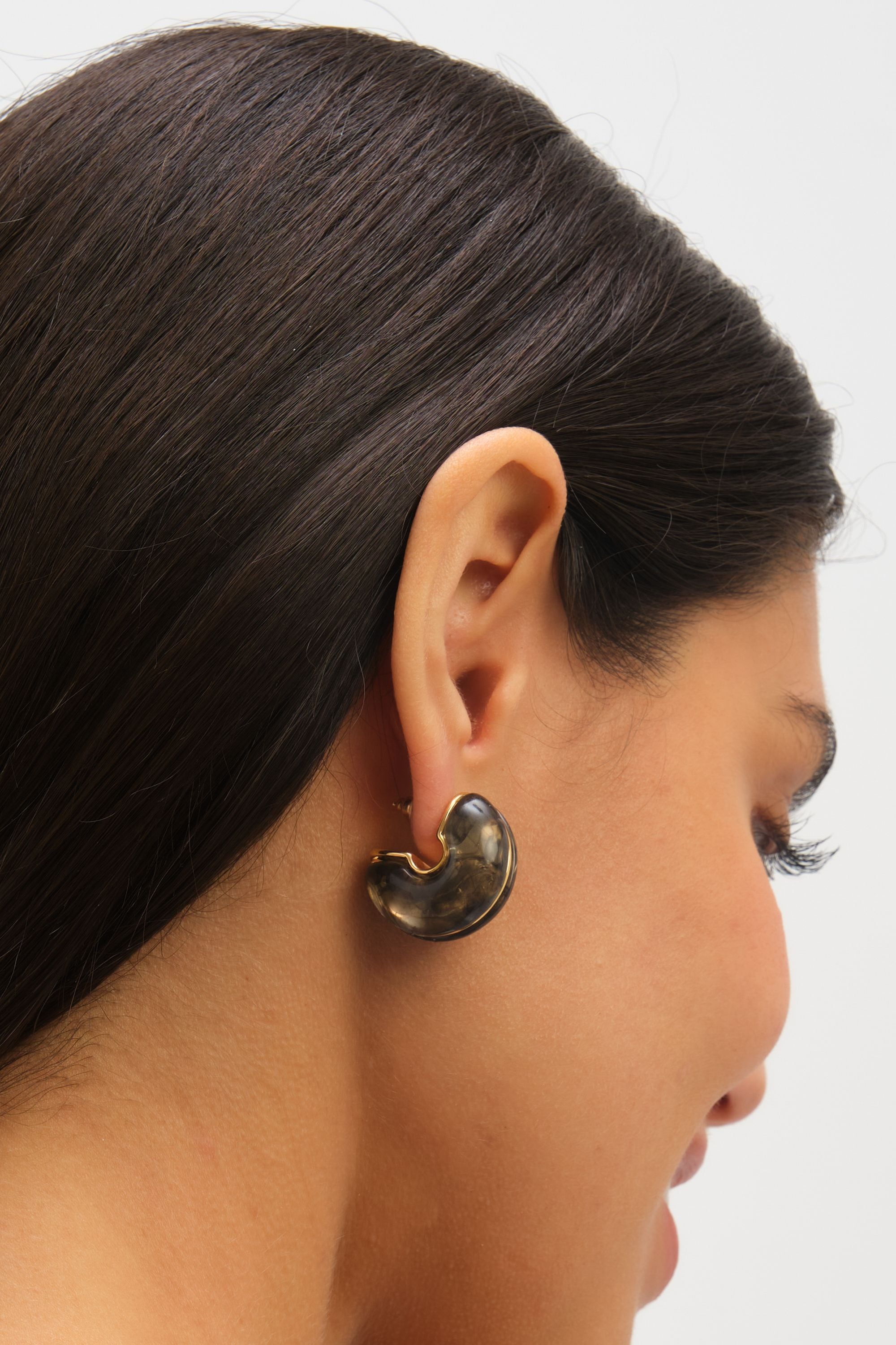 Jon Richard Black Resin Hoop Earrings image 4