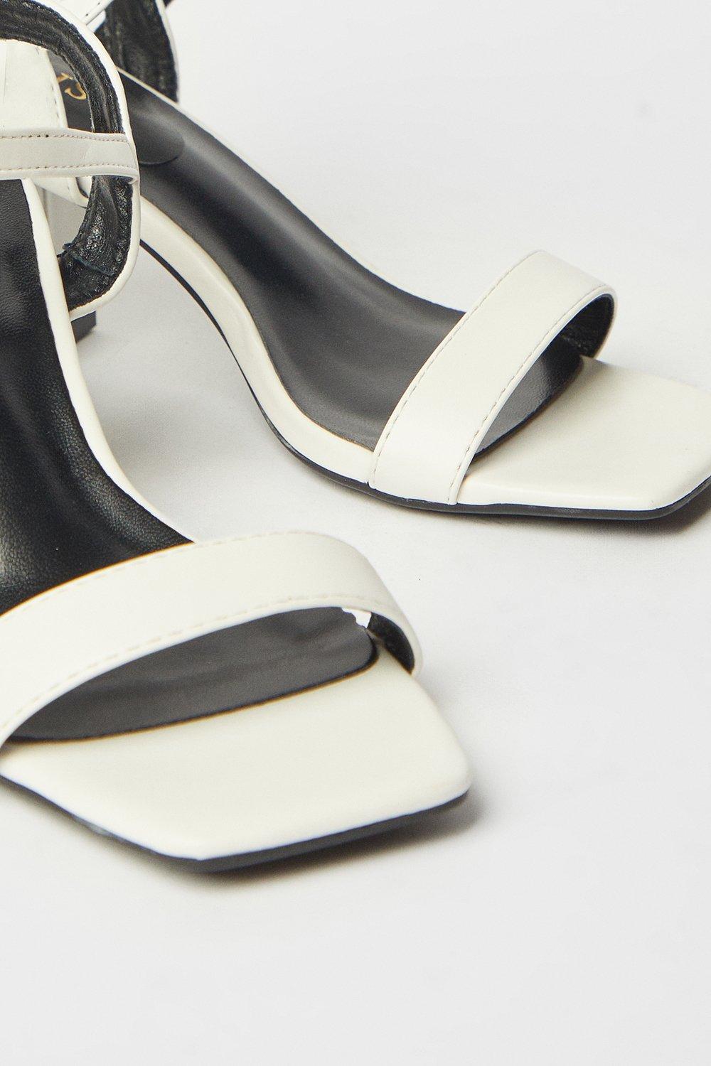 Oasis Mimosa High Block Heel Barely There Sandals White image 4