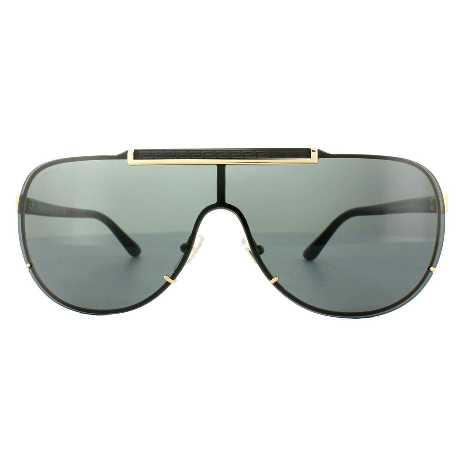 Versace Shield Gold Grey Sunglasses image 1