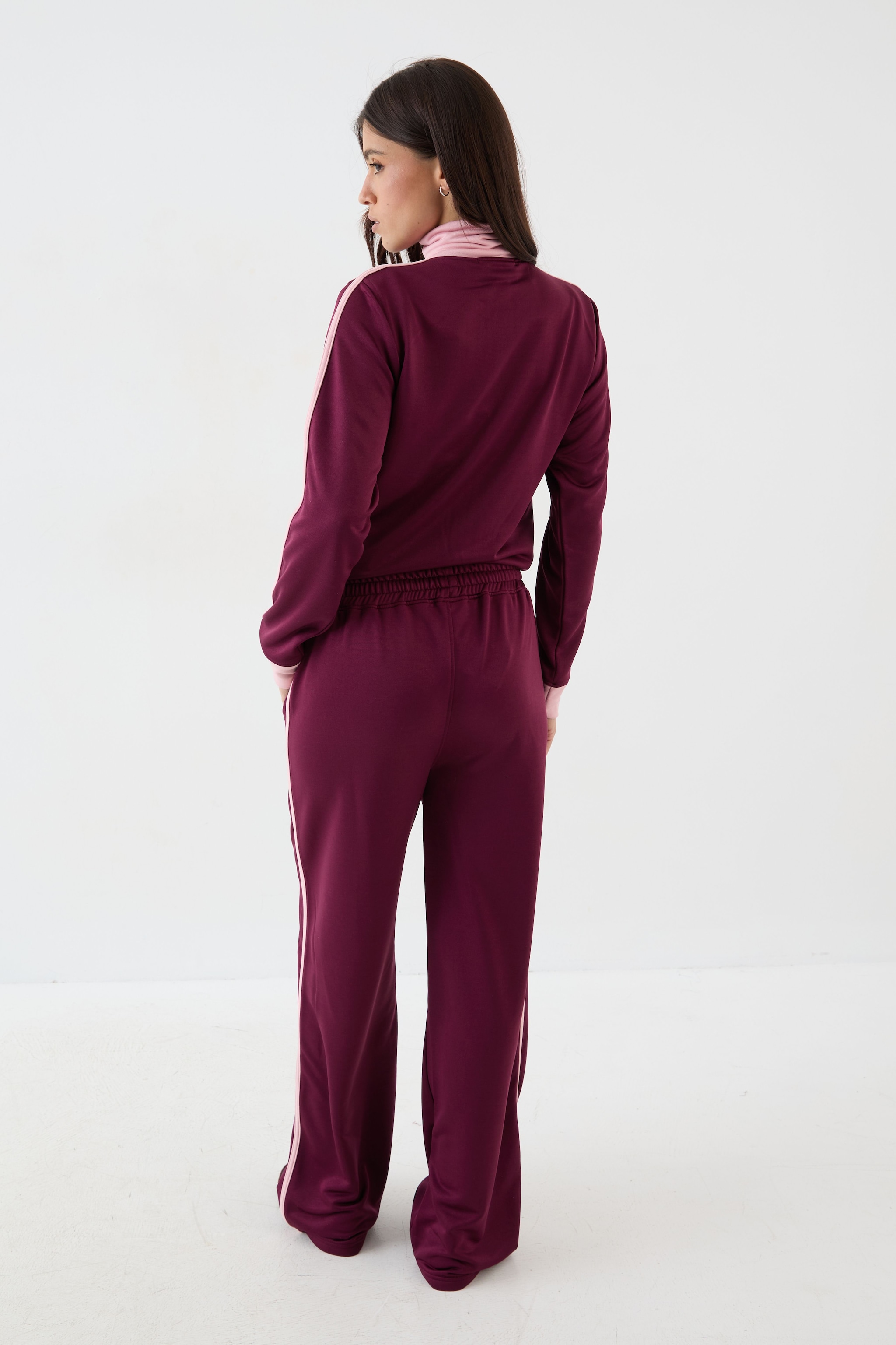 DSGN Studio DSGN Studio Tricot Contrast Straight Leg Jogger Plum image 2