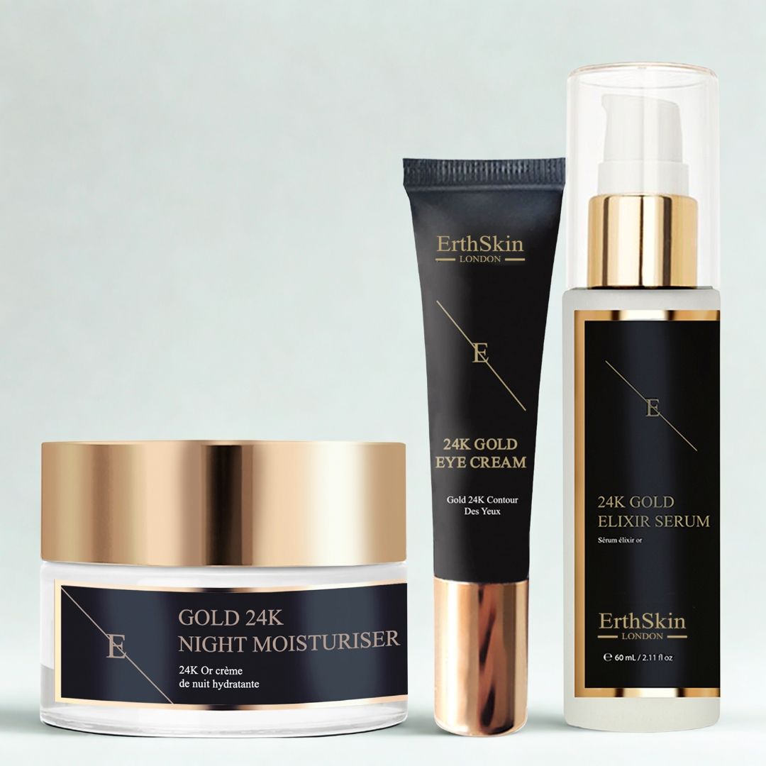Erth Skin London 24K Gold Anti-Wrinkle Trio: Serum, Night Cream & Eye Cream image 3