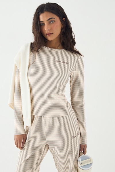 DSGN Studio DSGN Studio Soft Stripe Long Sleeve Top Ecru