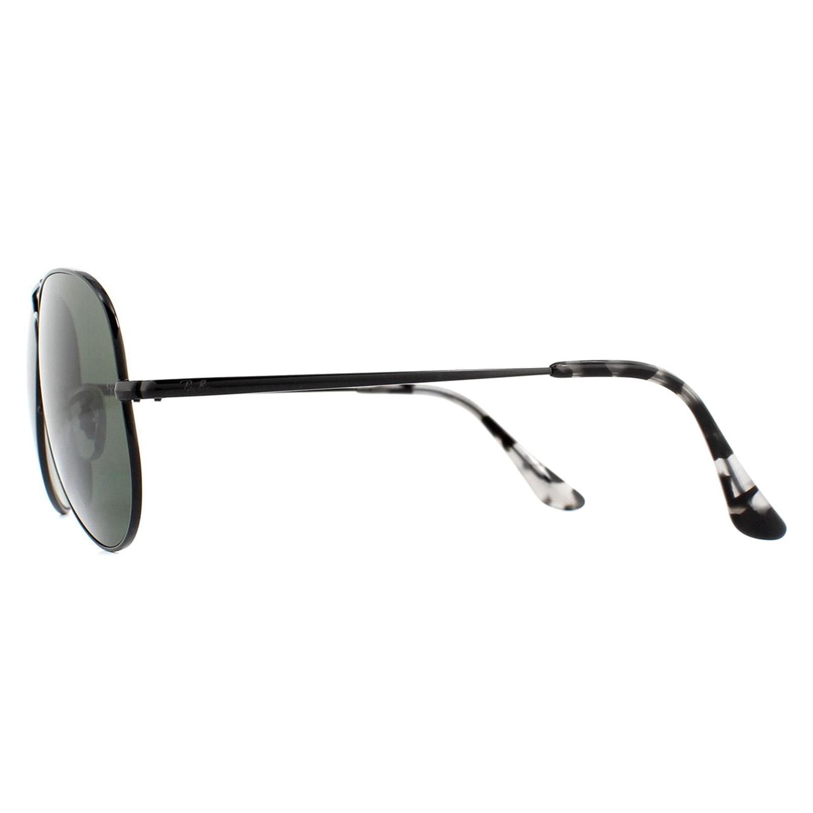 Ray-Ban Aviator Black Green Aviator Metal II RB3689 Sunglasses image 3