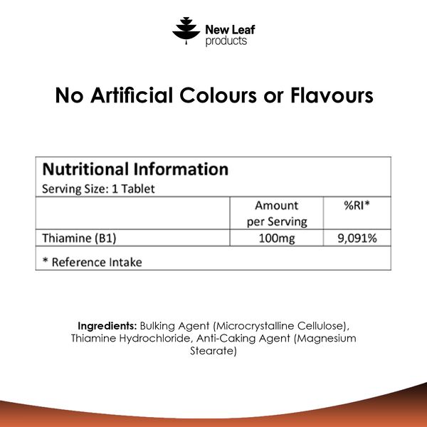 New leaf health Vitamin B1 Thiamine Supplement 100mg (4 Months Value Supply) Thiamine Vitamin B1 High Strength – Heart Health, Healthy Nervous System, Immune Health, Energy Release image 6