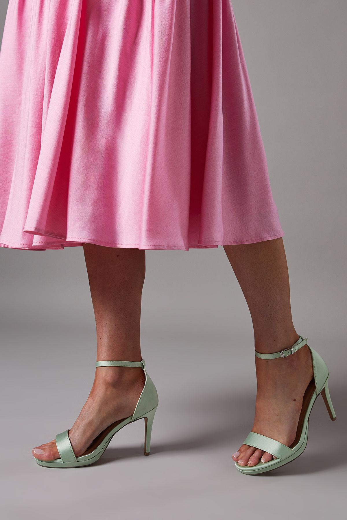 Coast Talia Satin Platform High Heel Sandals Sage image 3
