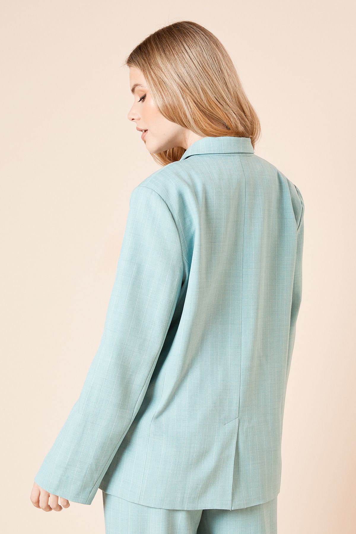 Dorothy Perkins Oversized Double Breasted Stripe Blazer Blue image 5