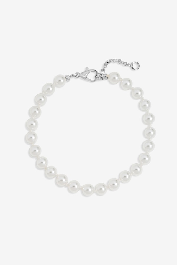 Jon Richard Silver Plated 6mm Knotted Pearl Bracelet