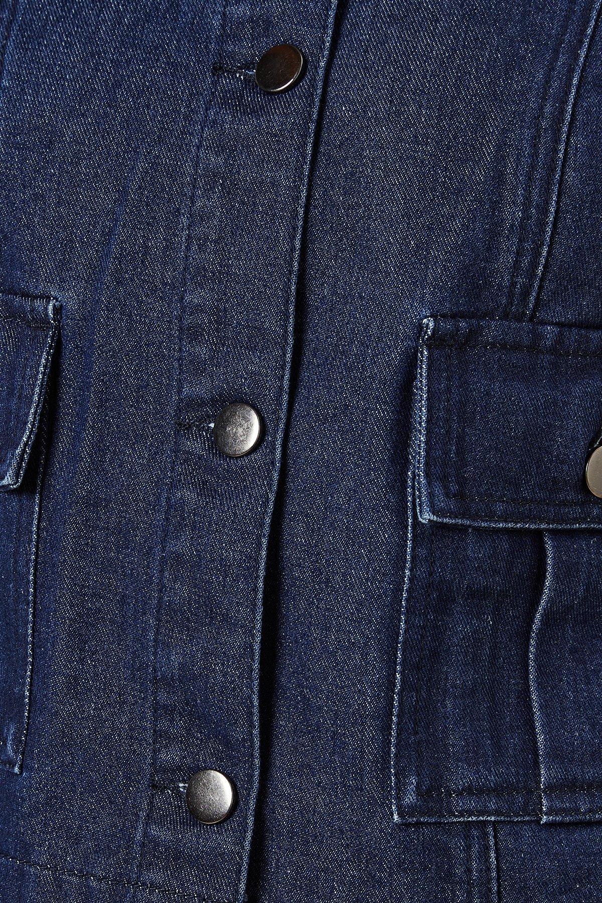 Dorothy Perkins Cropped Collarless Jacket Indigo image 5