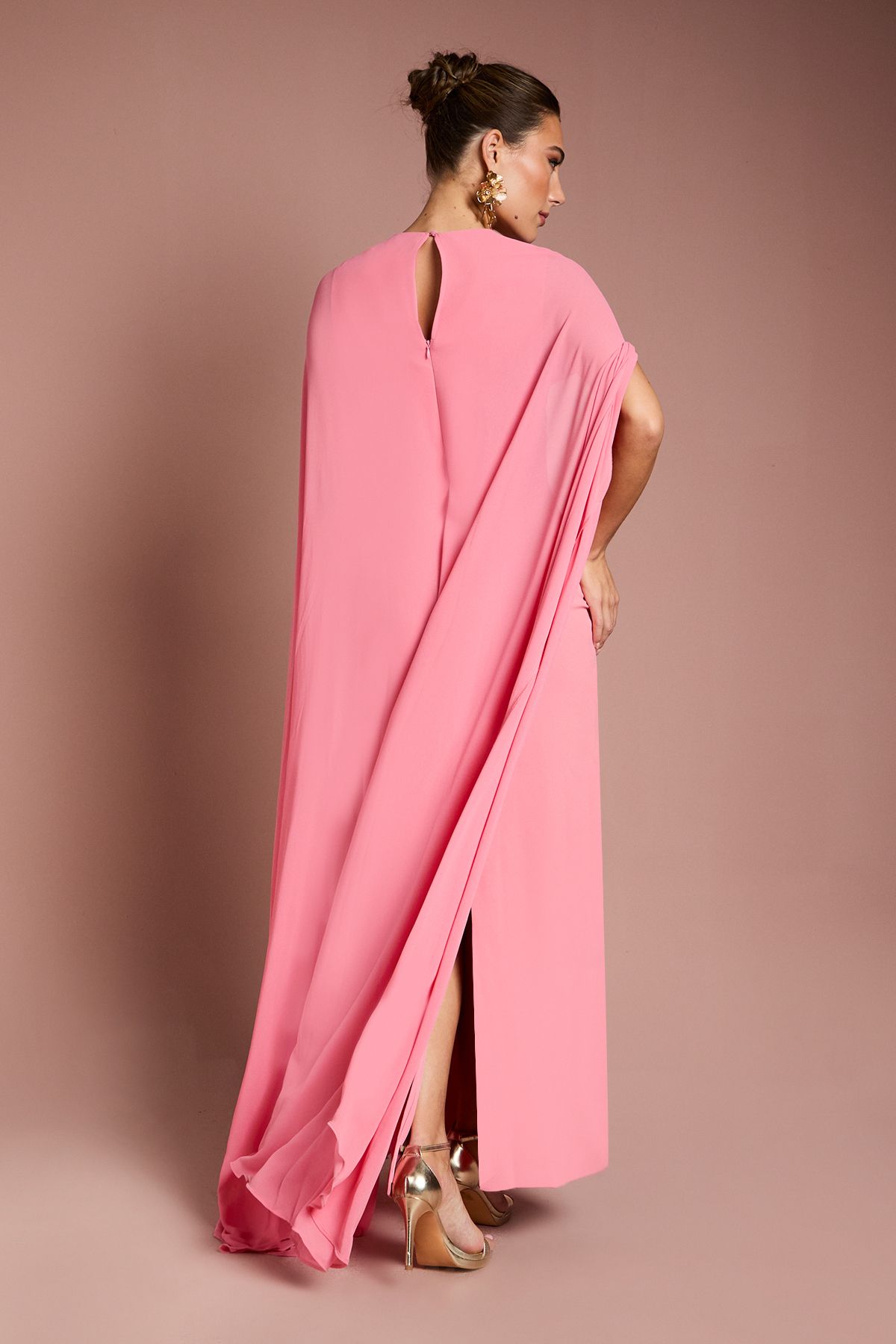 Coast Cape Sleeve Maxi Dress Rose image 3