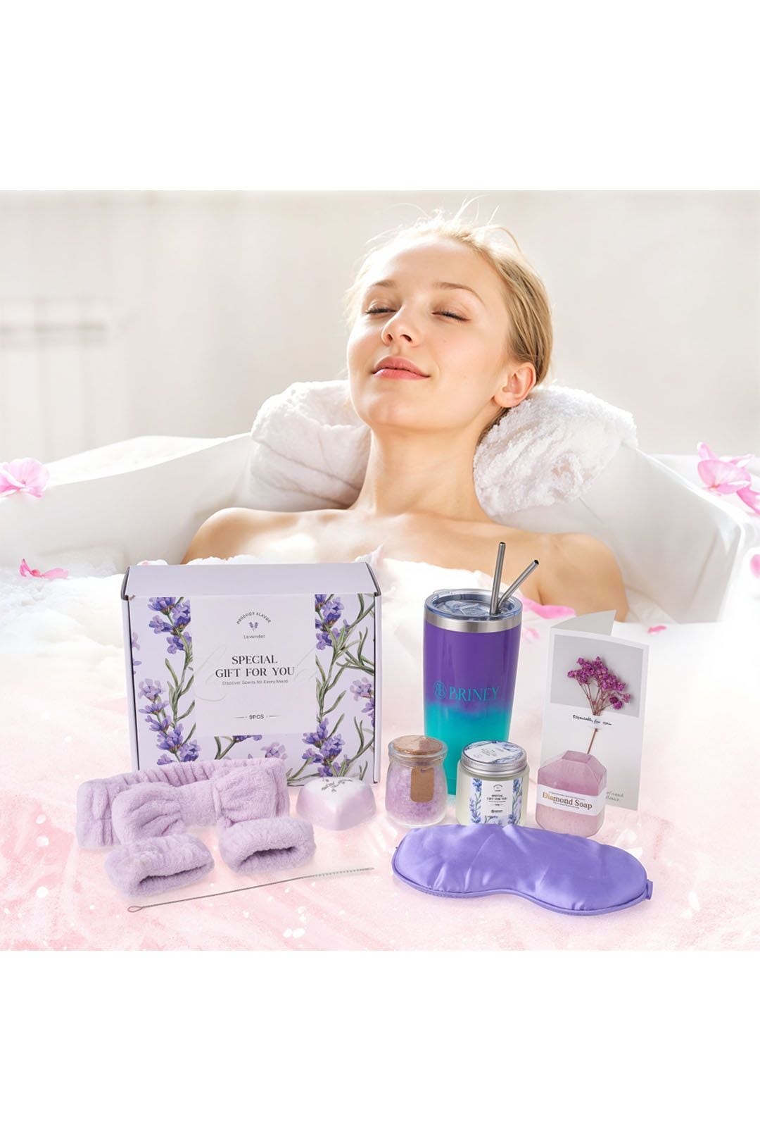 Living and Home Lavender-Scented Spa Bath Gift Set image 7