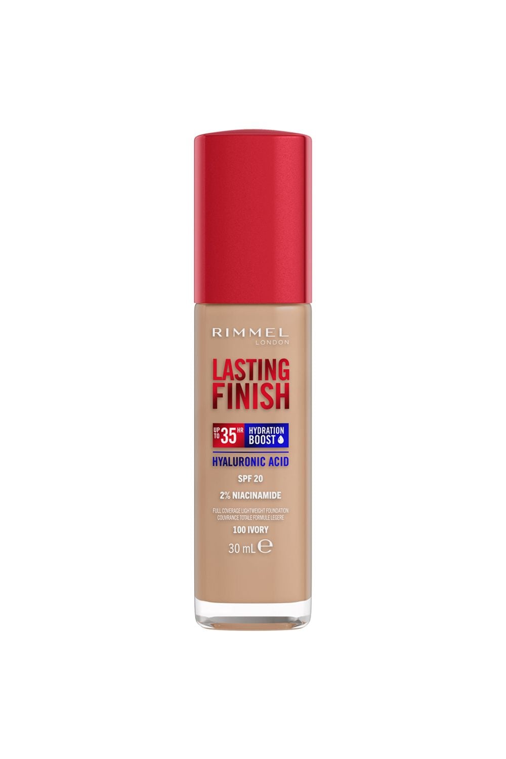 Rimmel London Lasting Finish 35 Hour Foundation 30ml 100 Ivory image 1