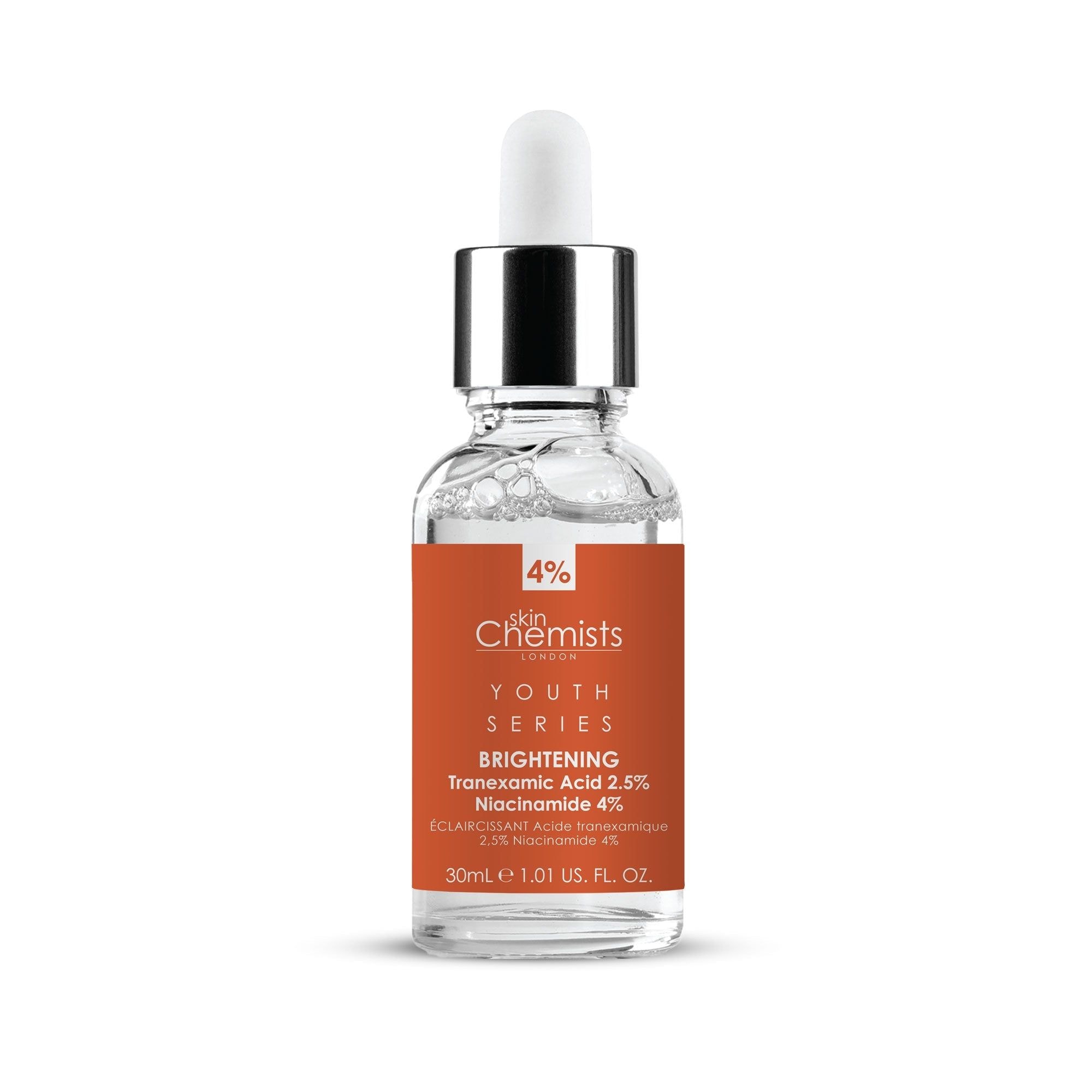 skinChemists Youth Series Tranexamic Acid 2.5%, Niacinamide 4% Brightening Serum 30ml x 2 Duo Pack image 2