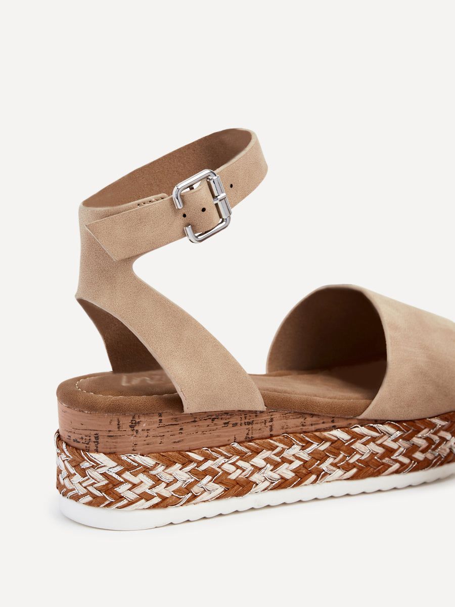 Linzi Coast Nude Faux Nubuck Flatform Two Part Sandal image 4