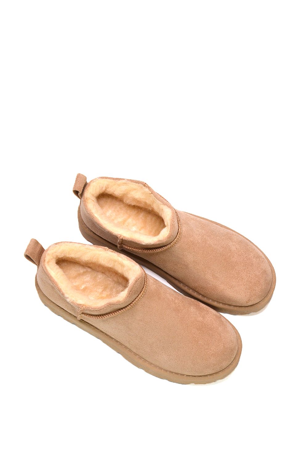 XY London 'Maeve' Faux Fur Lined Slip On Flat Mini Snug Booties image 6