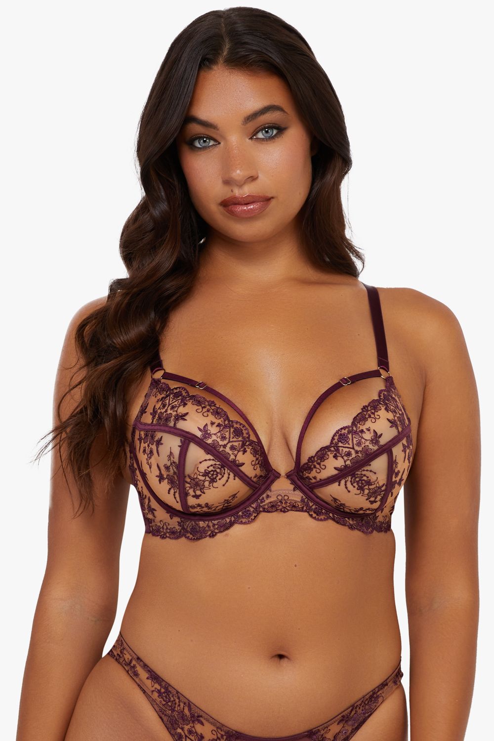 Playful Promises Cassia Wine Custom Embroidery Bra image 3