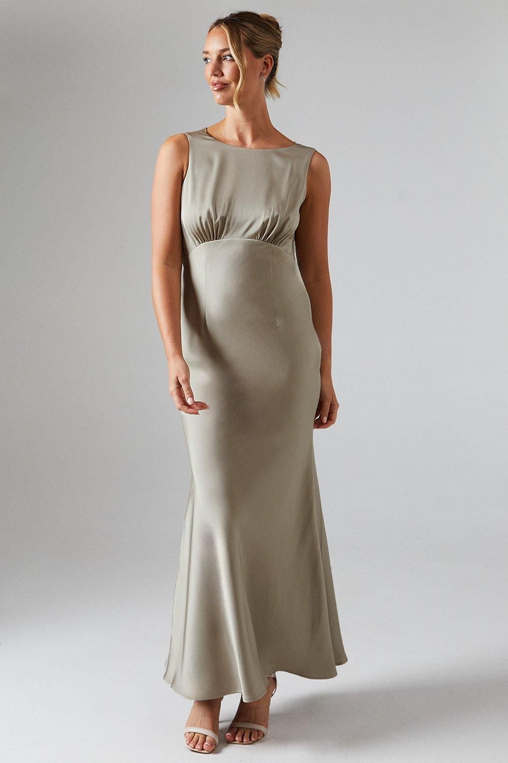 Coast Cowl Back Fishtail Maxi Dress Gold image 1