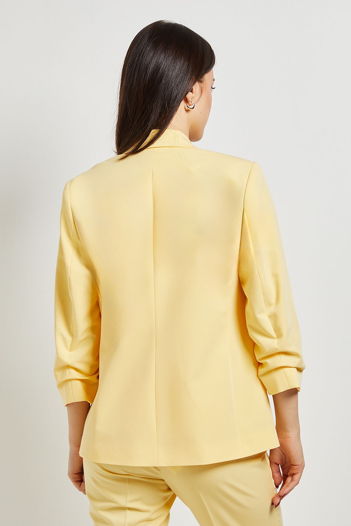 Dorothy Perkins Ruched Sleeve Blazer Lemon image 3
