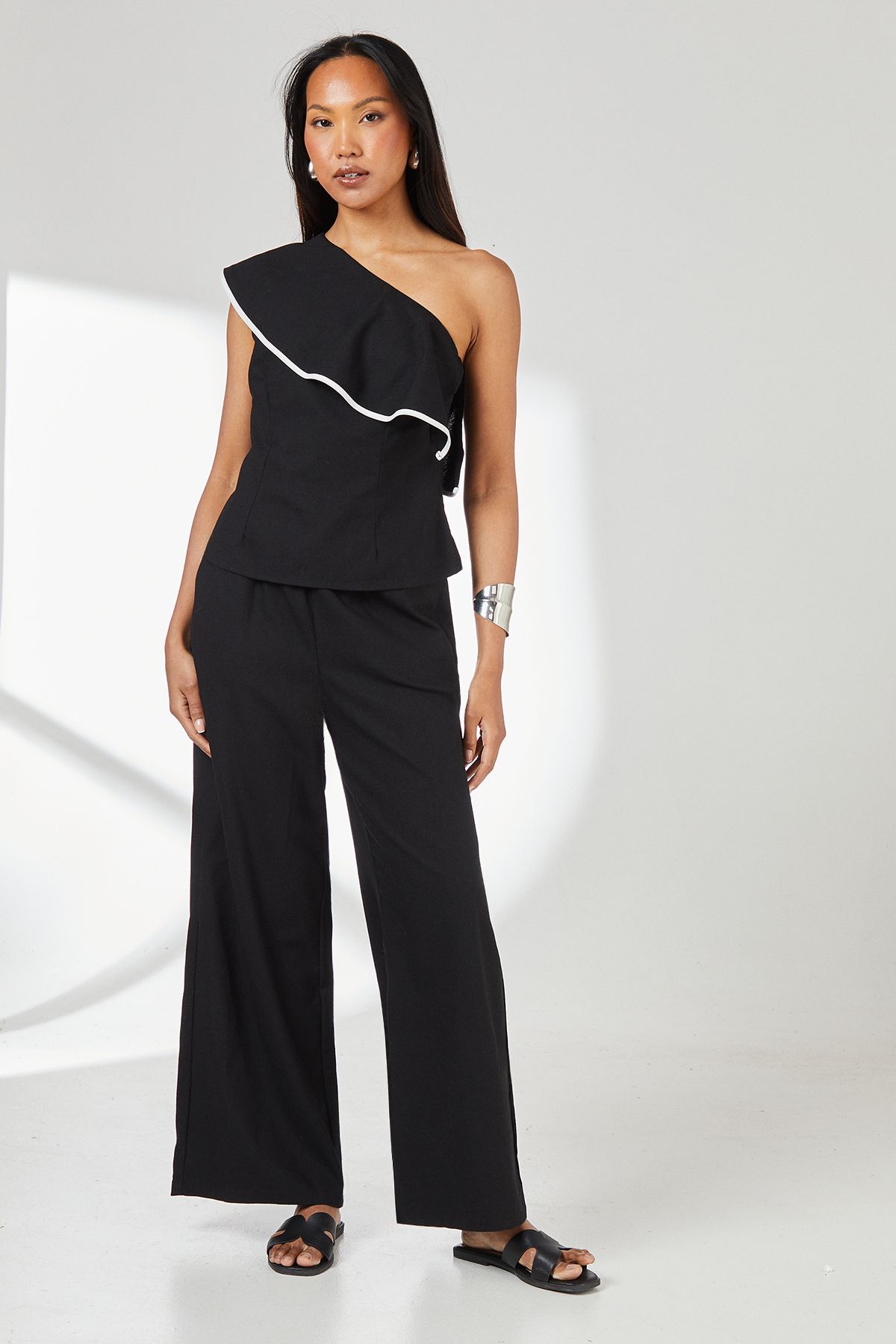 Principles Black Linen Trouser Black image 2