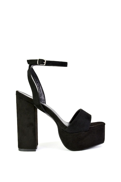 XY London 'Jayce' Strappy Chunky Block High Heel Platform Shoes With Square Toe