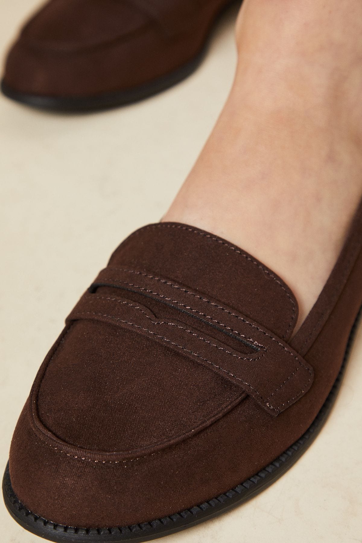 Dorothy Perkins Lara Penny Loafers Chocolate image 4