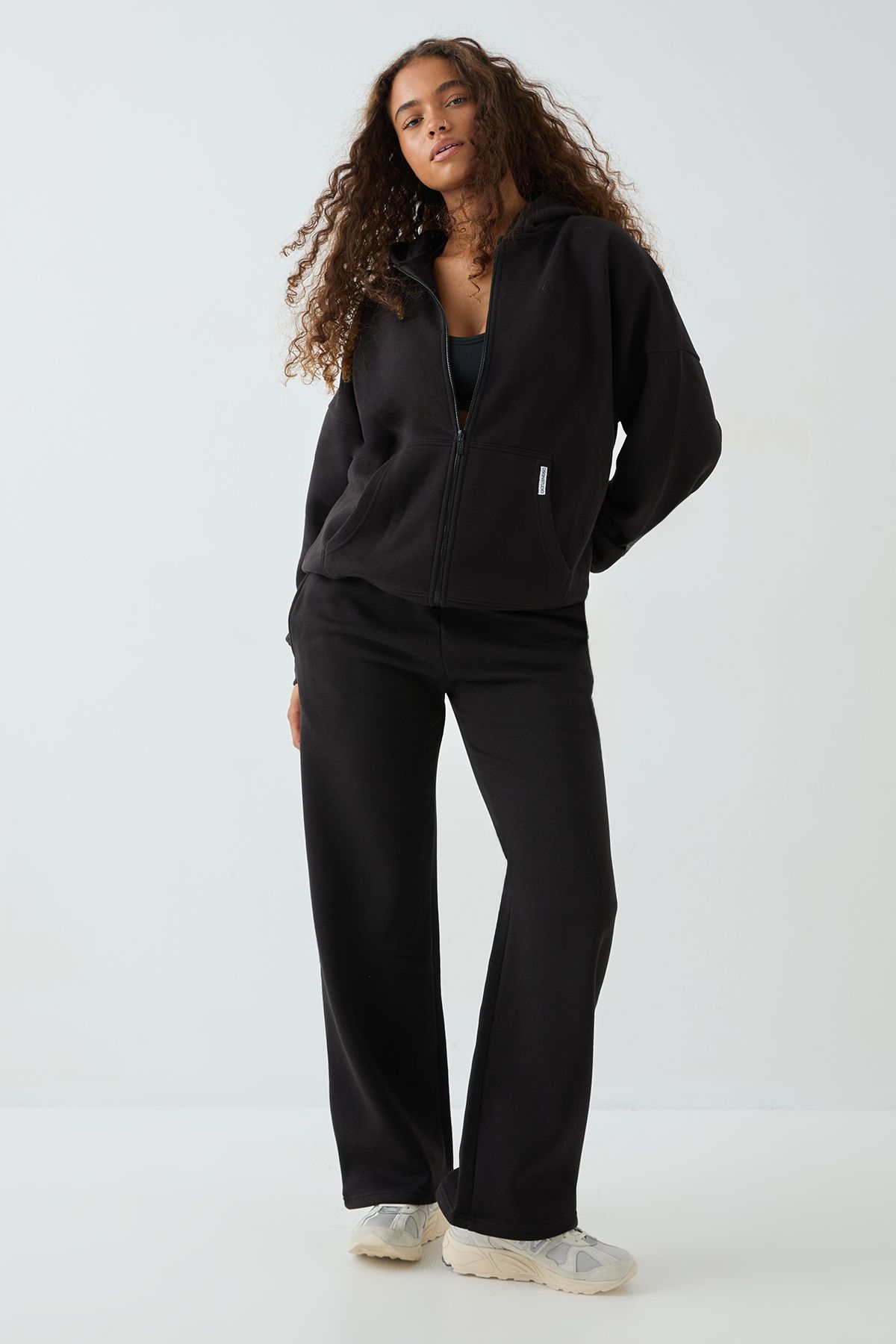 DSGN Studio DSGN Studio Oversized Zip Through Hoodie Black image 3