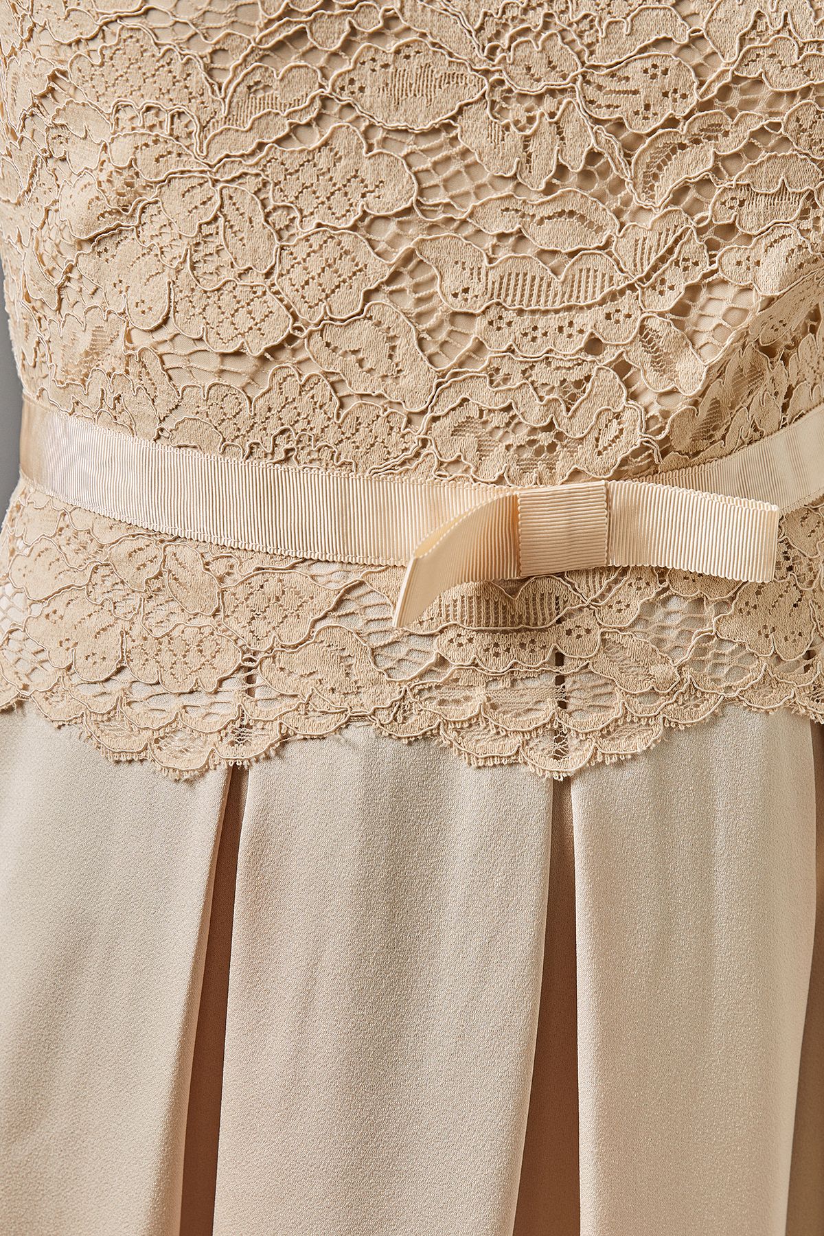 Coast Lace And Crepe Full Skirted Midi Dress Champagne image 5