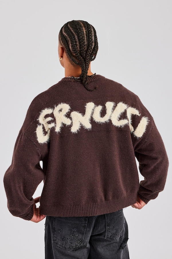 Cernucci C Fluffy Intarsia Sweater - Chocolate