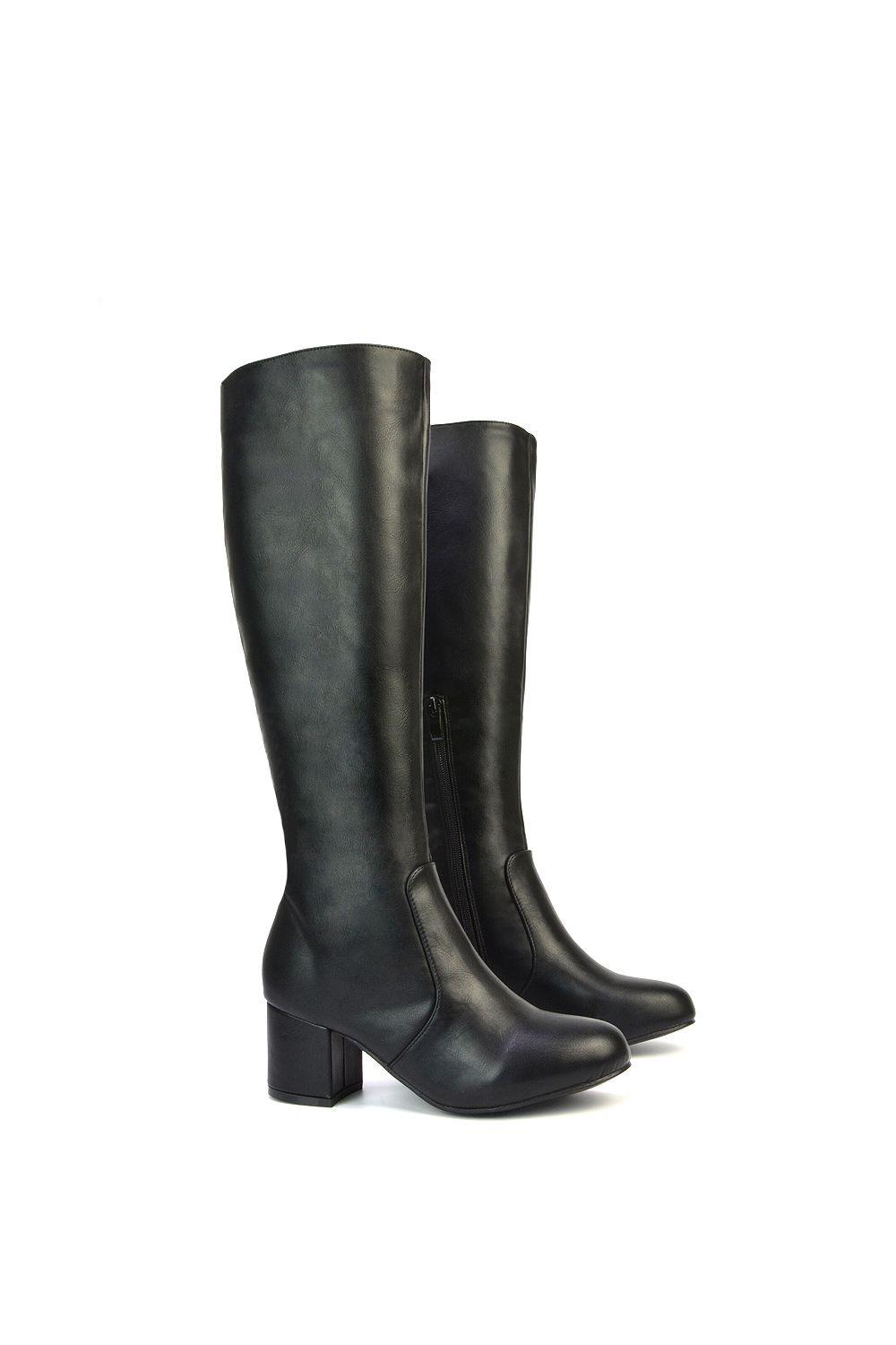 XY London 'Honey' Knee High Boots with Mid Block Heel and Inside Zip image 5