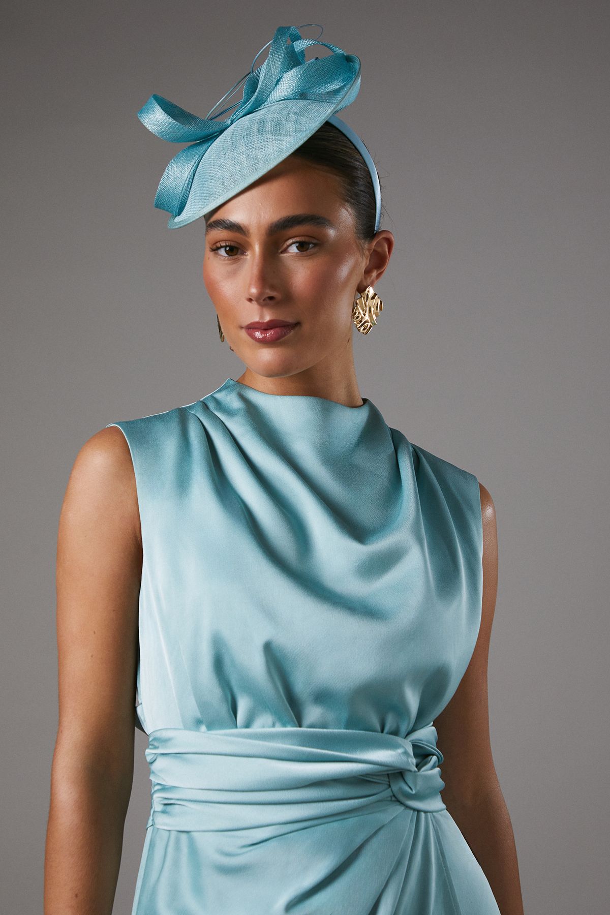 Coast Side Facing Structured Fascinator Ice Blue image 2