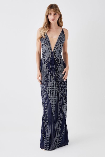 Coast Embellished Contouring Ball Maxi Dress Navy