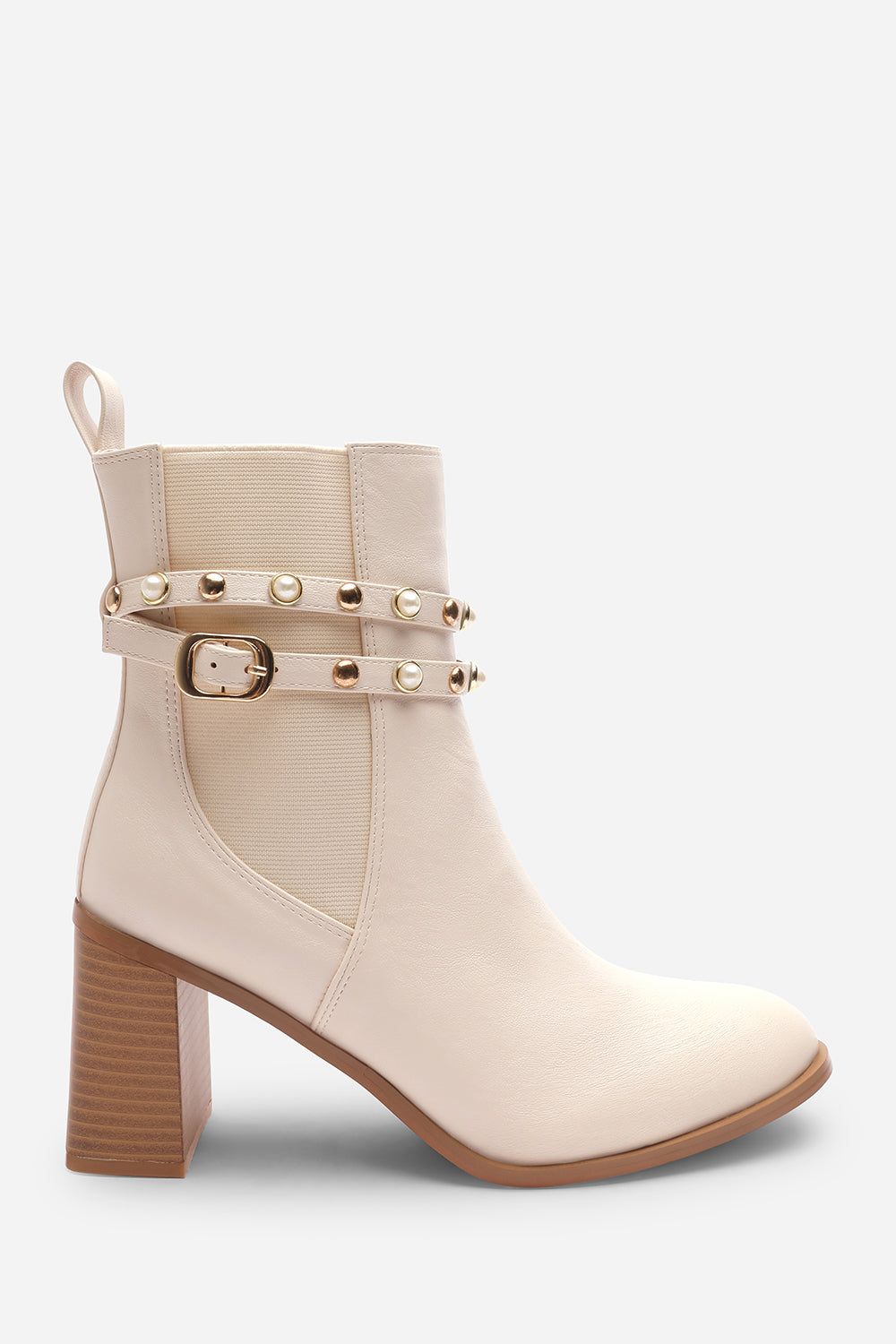 Where's That From 'Yalina' Ankle Boots with Pearl Embellished Strap and Block Heel image 2