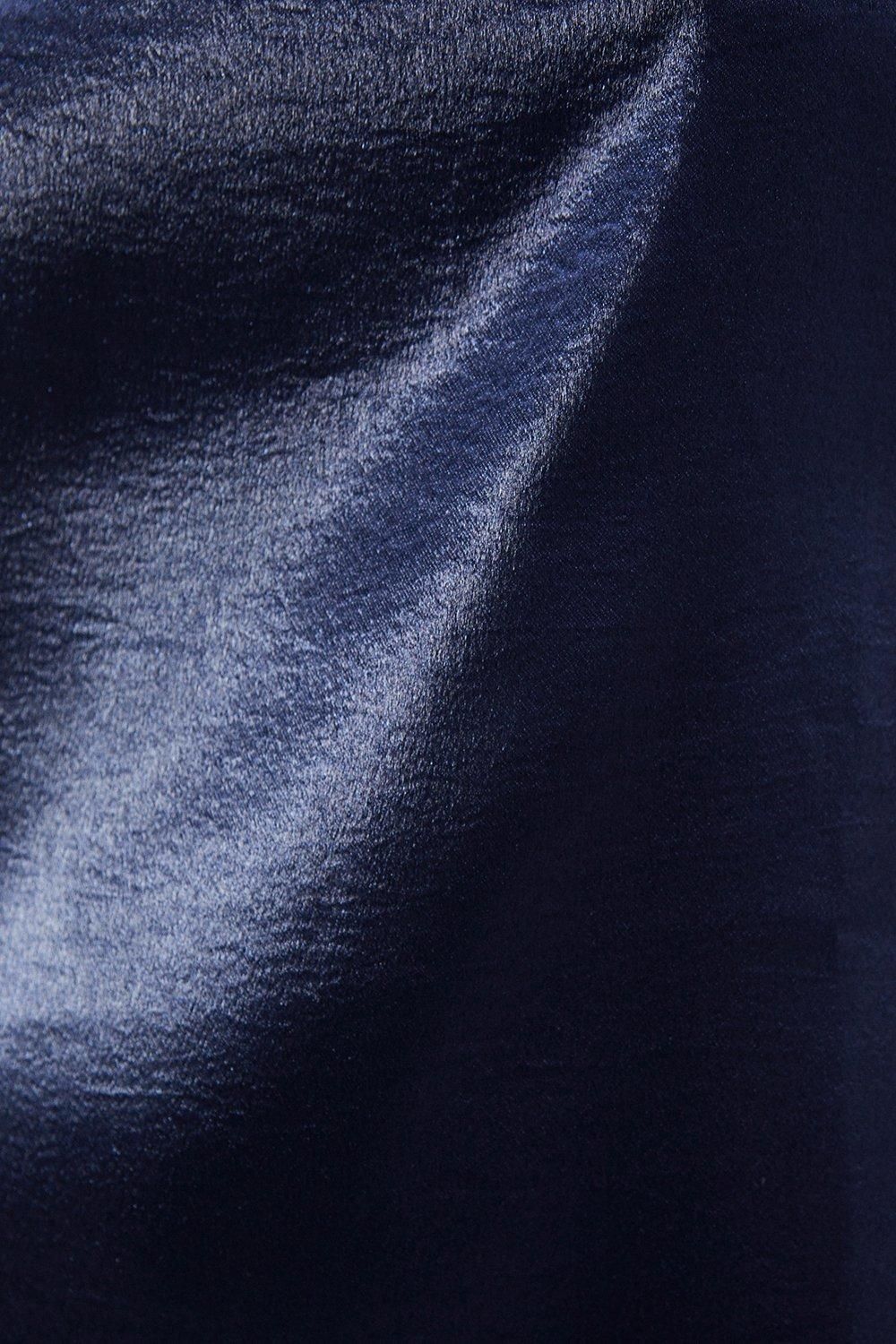 Warehouse High Shine Metallic Grown On Sleeve Midi Dress Navy image 4