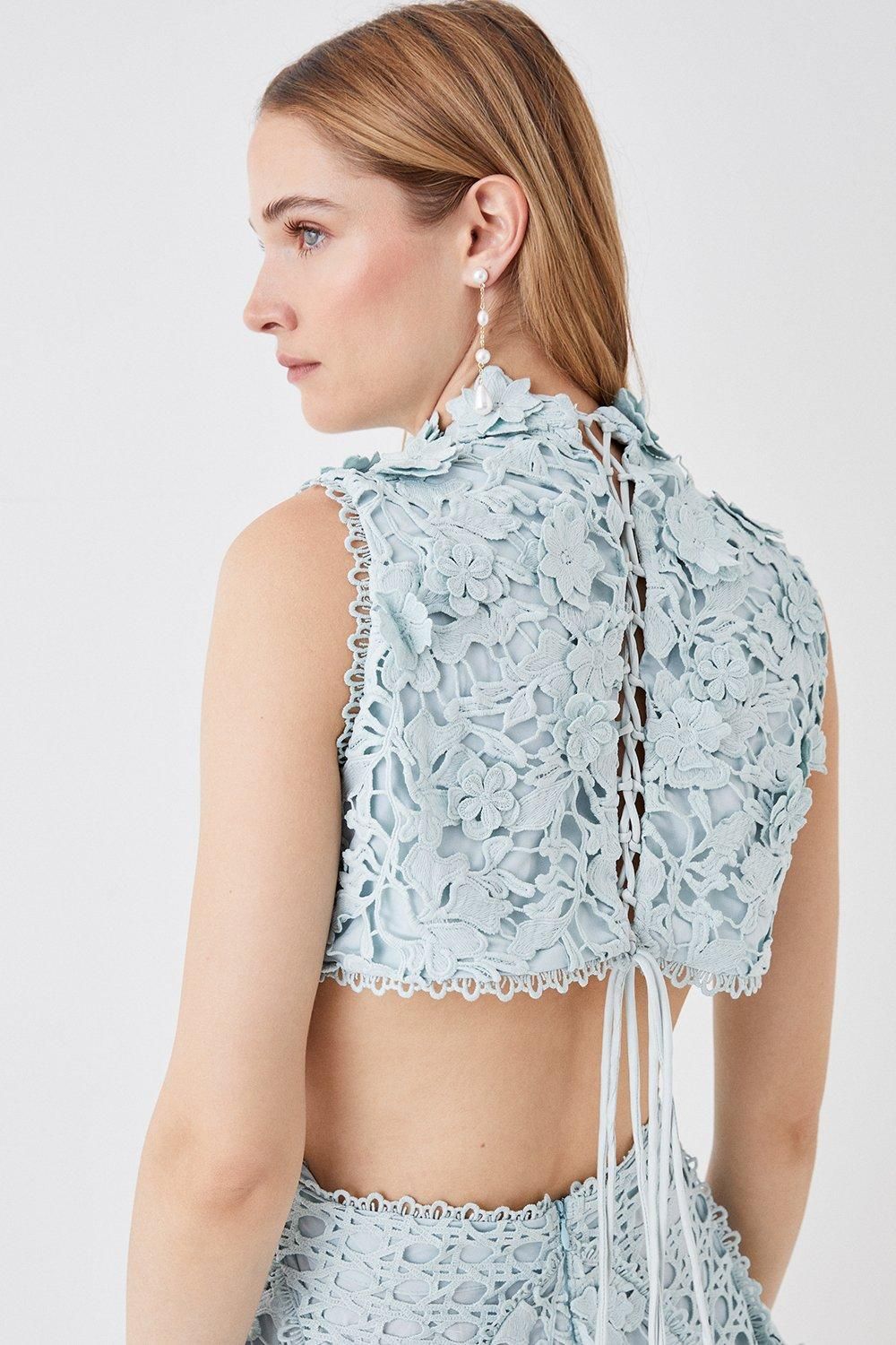 Coast The Collector Applique Lace Mini Dress Blue image 4