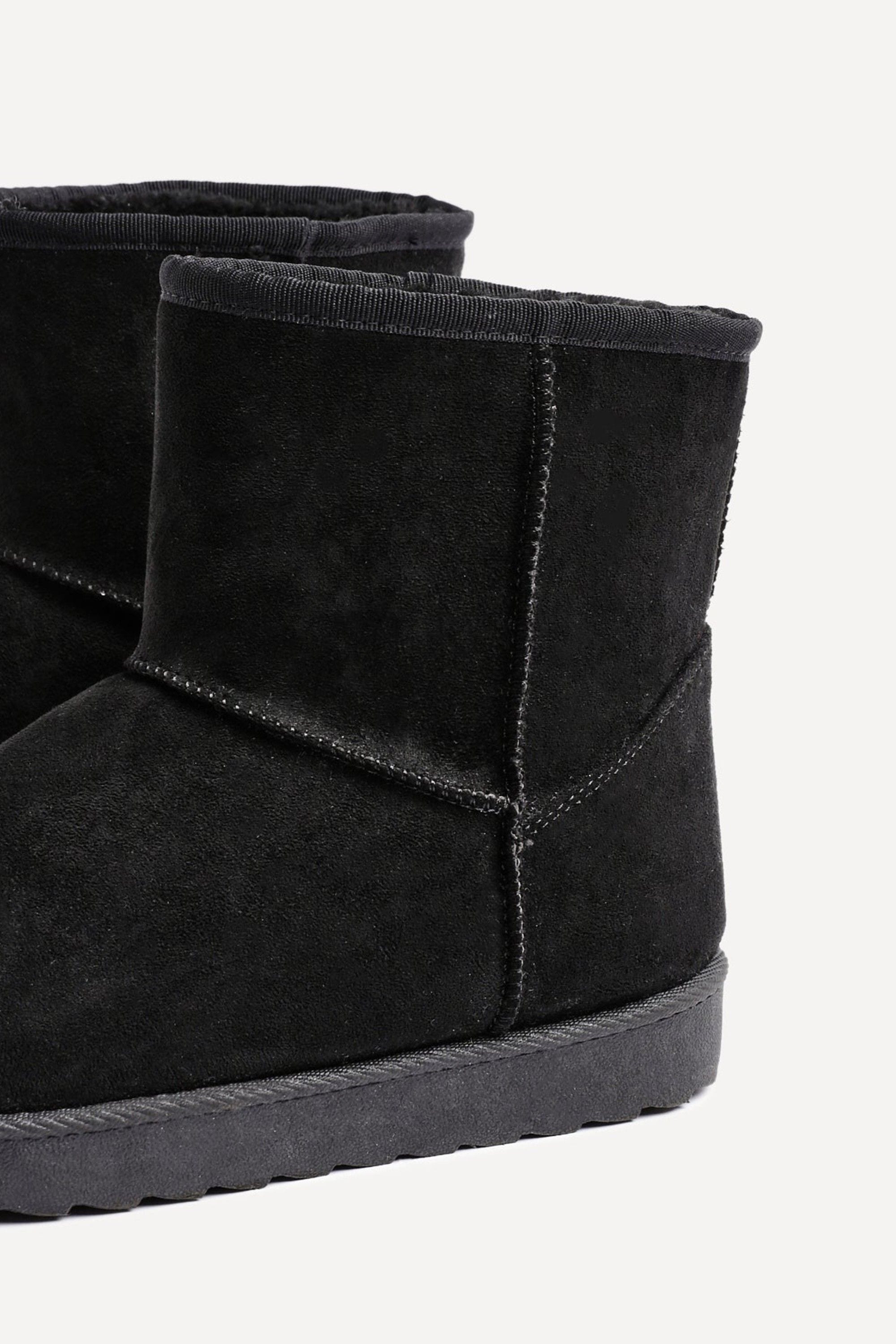 Linzi Addy Black Faux Suede Faux Fur Lined Ankle Boot image 4