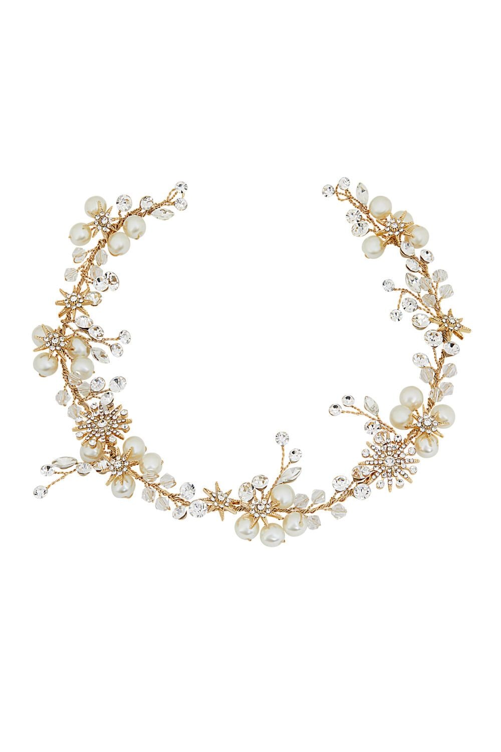 Jon Richard Gold Star And Pearl Hair Vine