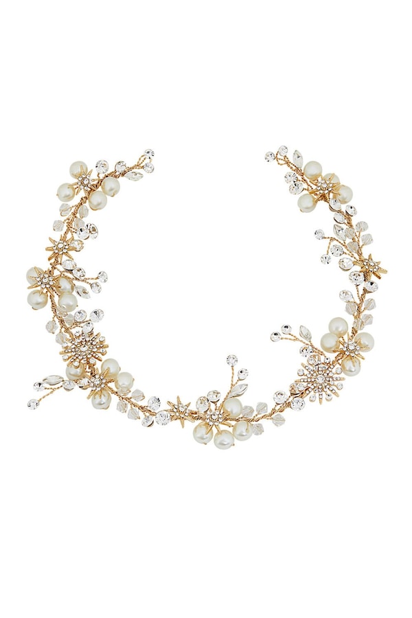 Jon Richard Gold Star And Pearl Hair Vine