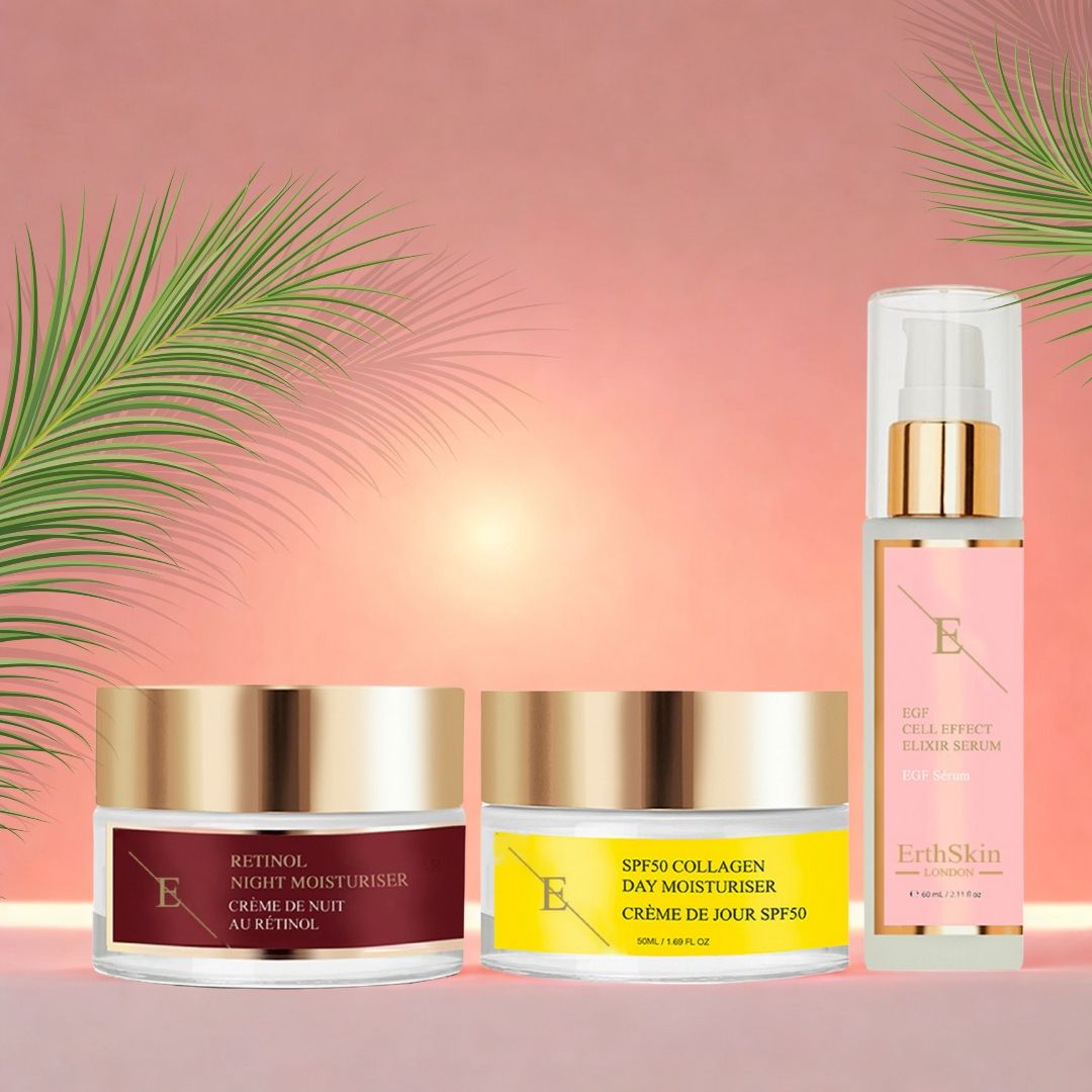 Erth Skin London SPF 50 Collagen Day Cream 50ml + Retinol Night Moisturiser 50ml +EGF CELL EFFECT SERUM 60ML image 3