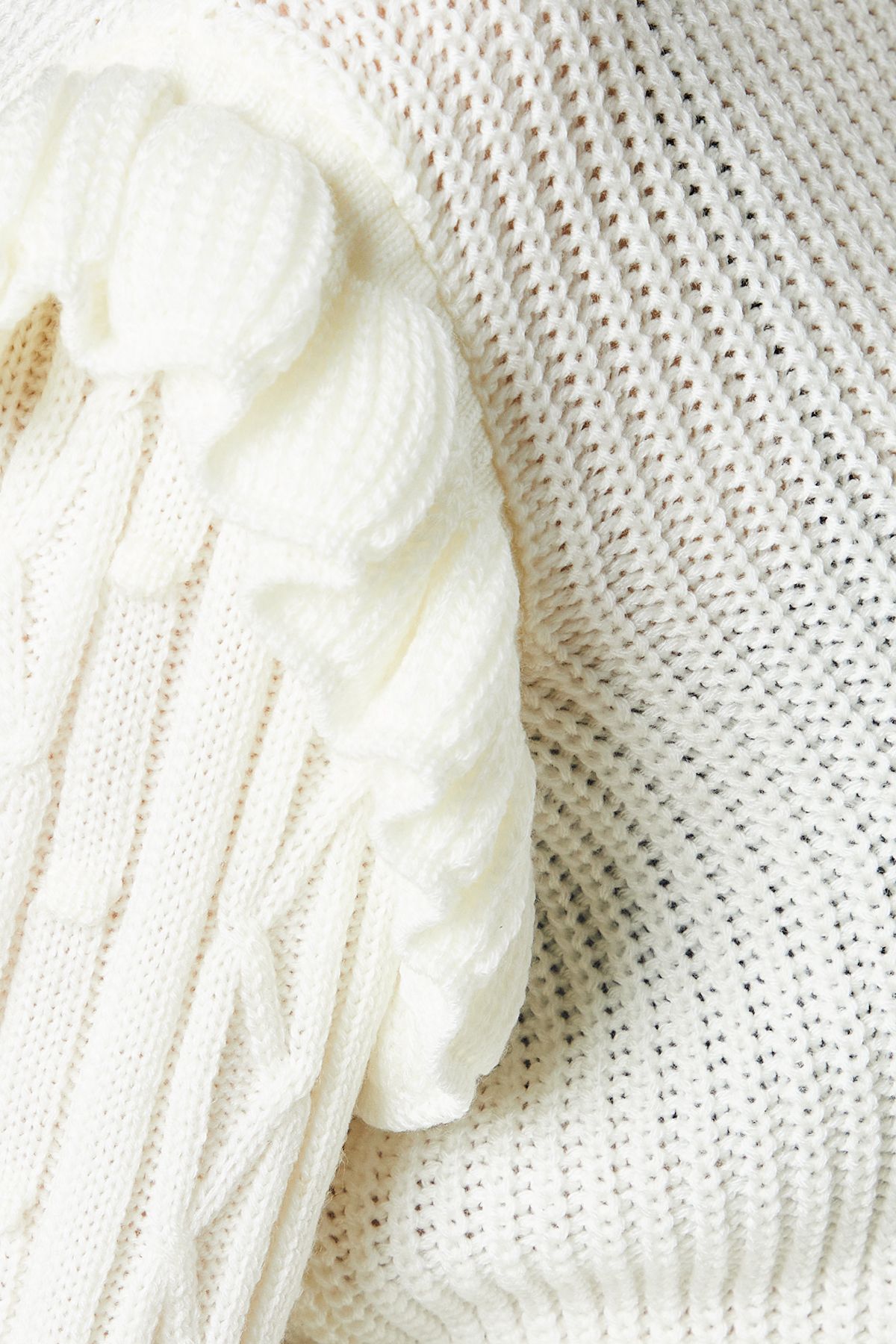 Dorothy Perkins Frill Shoulder Embellished Sleeve Crew Neck Jumper Ivory image 5