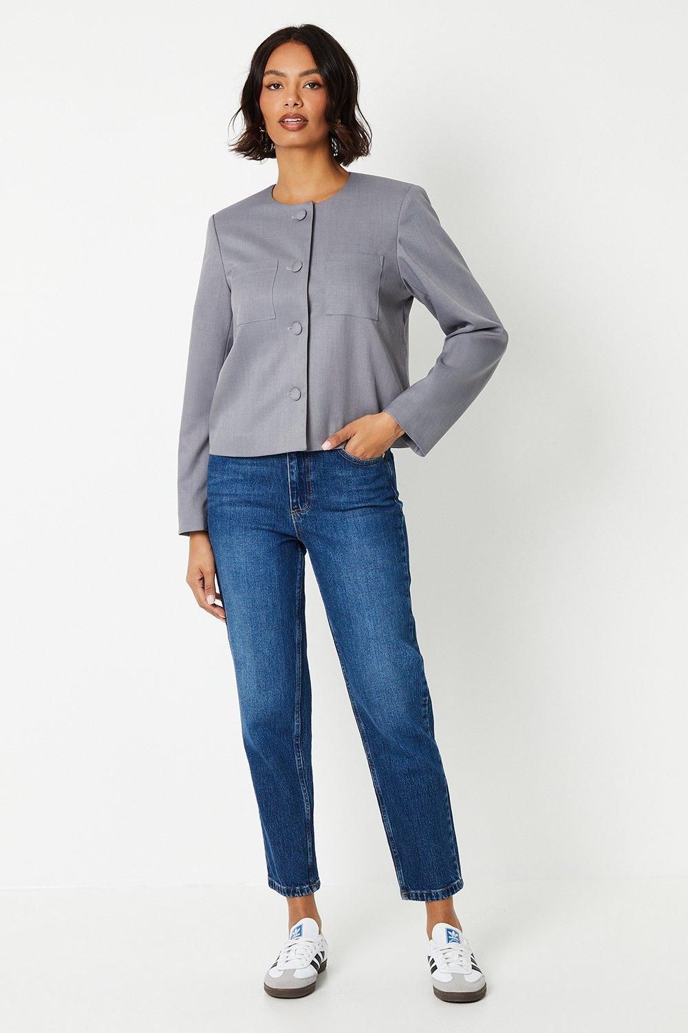 Dorothy Perkins Pocket Front Blazer Grey image 2